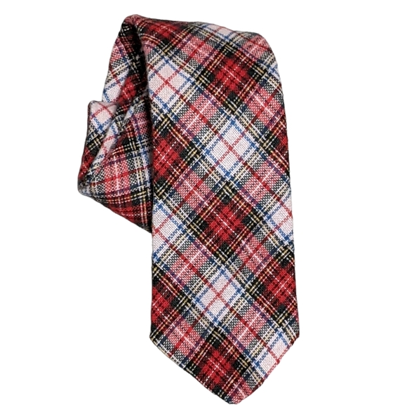 Starcy LTD wool tie plaid, holiday, festive, event, vintage - Picture 6 of 6